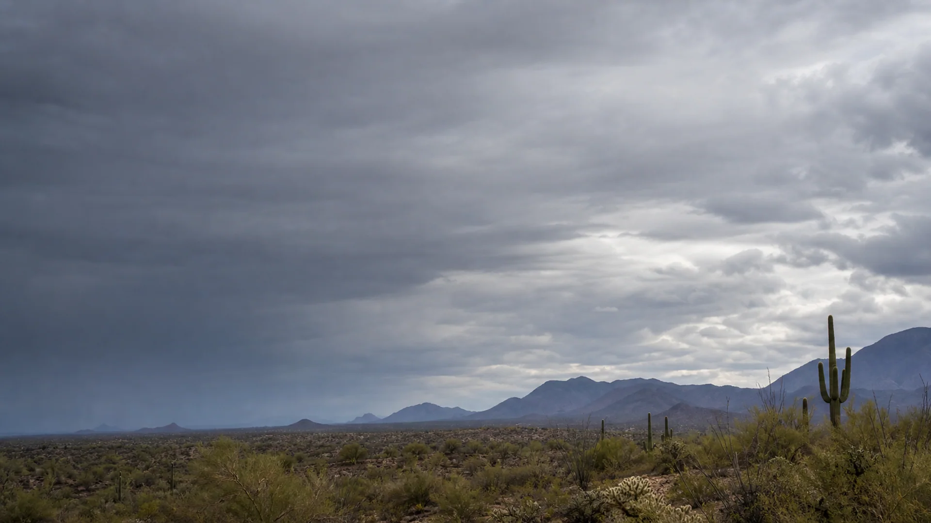 Overcast sky above the Maricopa desert