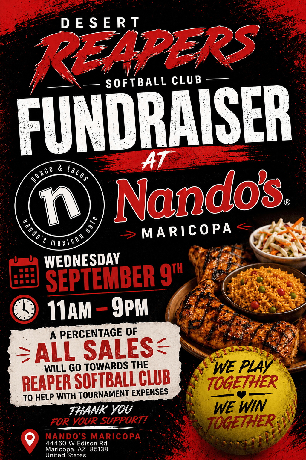 Maricopa Youth - Softball Fundraiser event flyer
